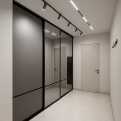 Раздвижные двери купе для встроенного шкафа в спальне 